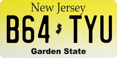NJ license plate B64TYU