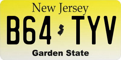 NJ license plate B64TYV