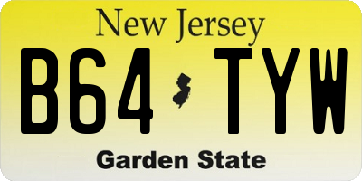 NJ license plate B64TYW