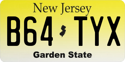 NJ license plate B64TYX