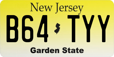 NJ license plate B64TYY