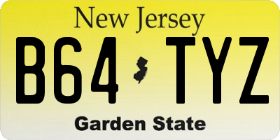 NJ license plate B64TYZ