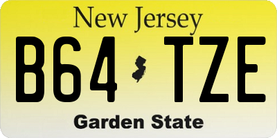 NJ license plate B64TZE