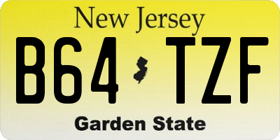 NJ license plate B64TZF