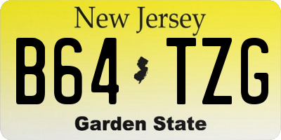 NJ license plate B64TZG