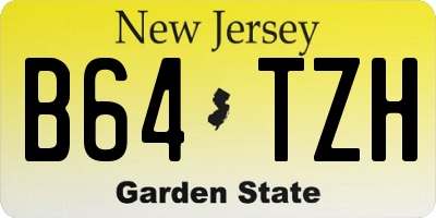 NJ license plate B64TZH