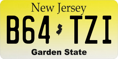 NJ license plate B64TZI