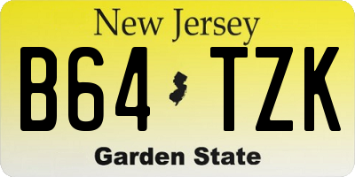 NJ license plate B64TZK
