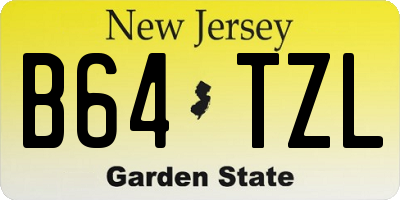 NJ license plate B64TZL
