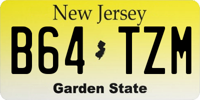 NJ license plate B64TZM