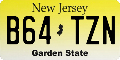 NJ license plate B64TZN