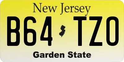 NJ license plate B64TZO