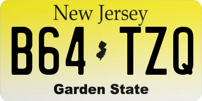 NJ license plate B64TZQ