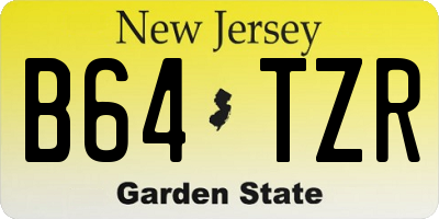 NJ license plate B64TZR