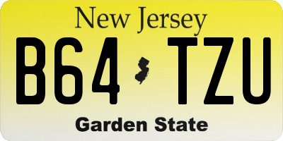 NJ license plate B64TZU