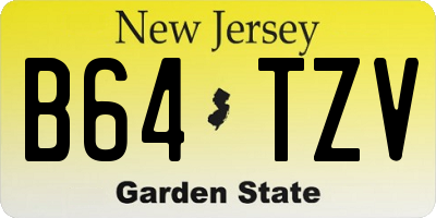 NJ license plate B64TZV