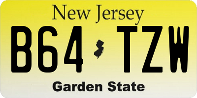 NJ license plate B64TZW