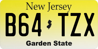 NJ license plate B64TZX