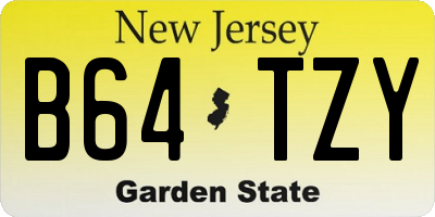 NJ license plate B64TZY