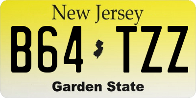 NJ license plate B64TZZ
