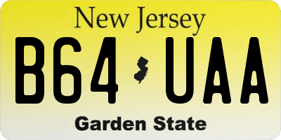 NJ license plate B64UAA