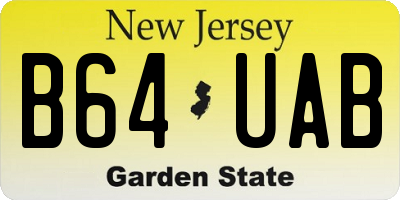 NJ license plate B64UAB