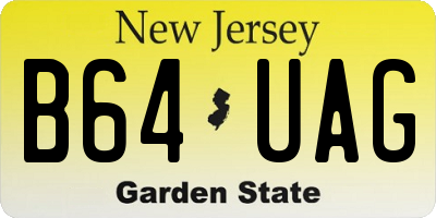 NJ license plate B64UAG