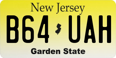 NJ license plate B64UAH