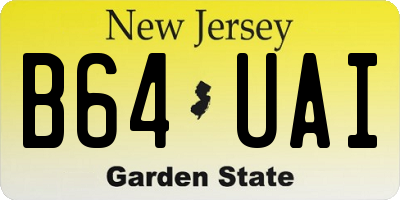 NJ license plate B64UAI