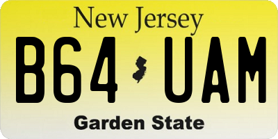 NJ license plate B64UAM