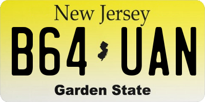 NJ license plate B64UAN
