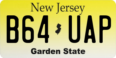 NJ license plate B64UAP