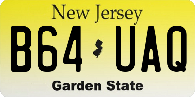 NJ license plate B64UAQ