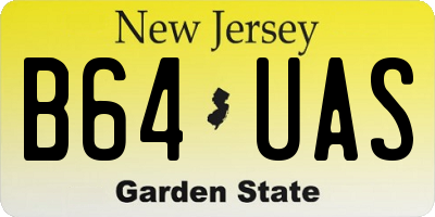 NJ license plate B64UAS