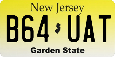 NJ license plate B64UAT
