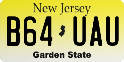 NJ license plate B64UAU