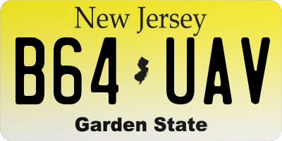 NJ license plate B64UAV