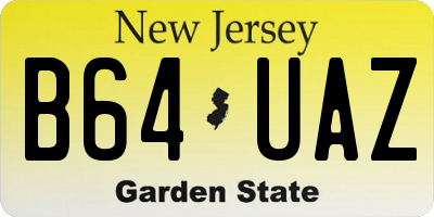 NJ license plate B64UAZ