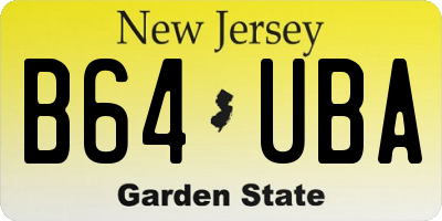 NJ license plate B64UBA