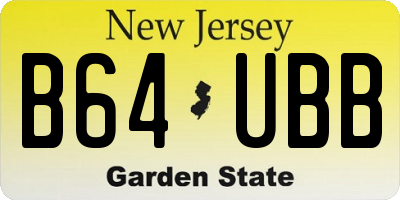 NJ license plate B64UBB