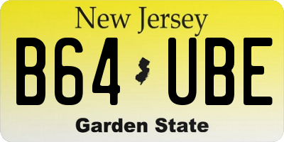 NJ license plate B64UBE