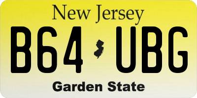 NJ license plate B64UBG