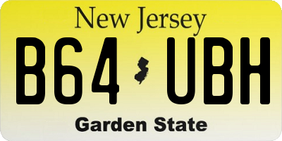 NJ license plate B64UBH