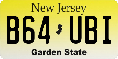NJ license plate B64UBI