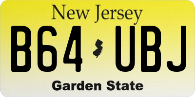 NJ license plate B64UBJ