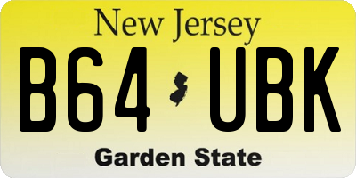 NJ license plate B64UBK
