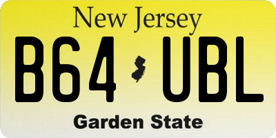 NJ license plate B64UBL