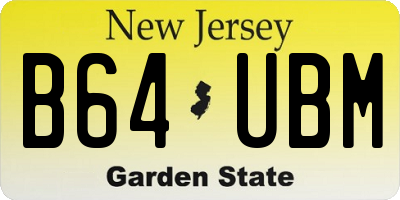 NJ license plate B64UBM