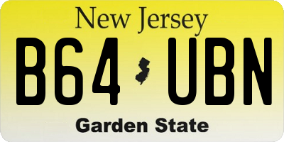 NJ license plate B64UBN
