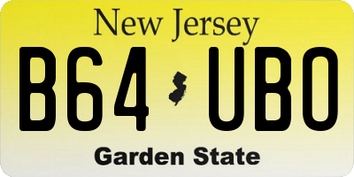 NJ license plate B64UBO